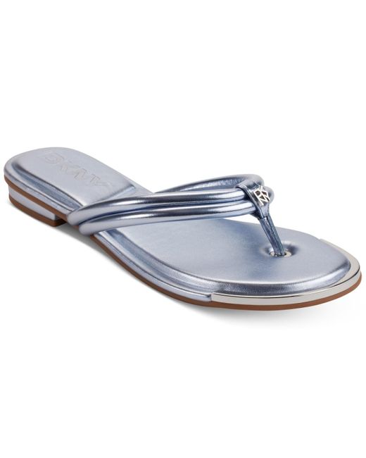 DKNY Blue Clemmie Slip On Thong Flip Flop Sandals