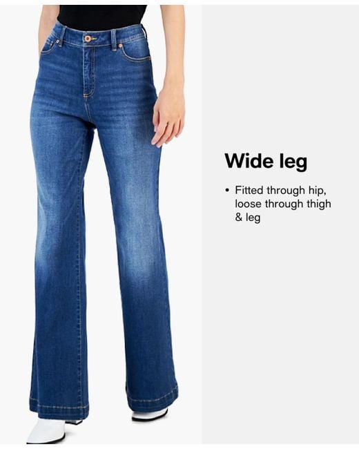Calvin Klein Blue High-rise Wide-leg Stretch Jeans