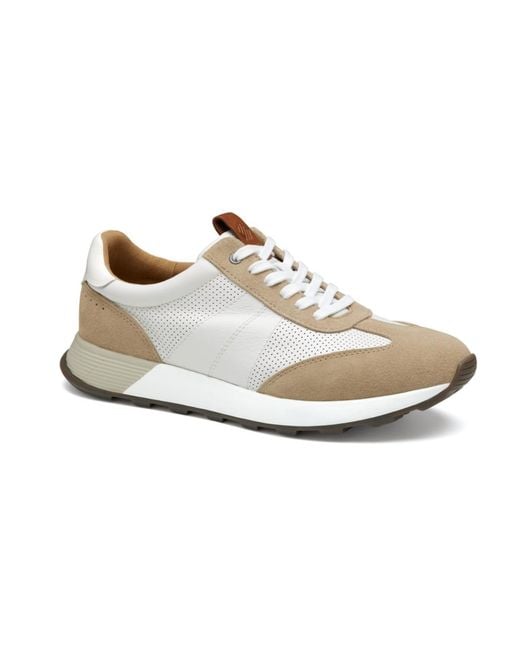 Johnston & Murphy White Kinnon T-toe Sneakers for men