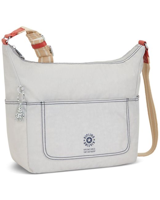 Kipling Gabbie O Small Nylon Zip Top Crossbody in Gray Lyst