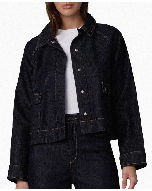 Joe's Jeans Black Collared Patch Pocket Swing Jacket
