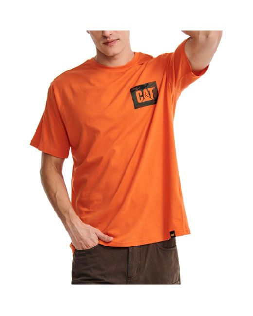 Caterpillar Orange Urban Camo Graphic T-shirt for men