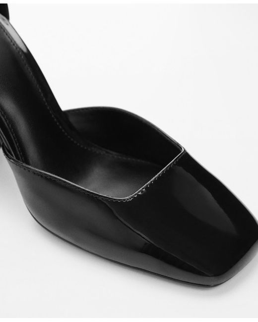 Mango Black Patent Leather-effect Heeled Shoes