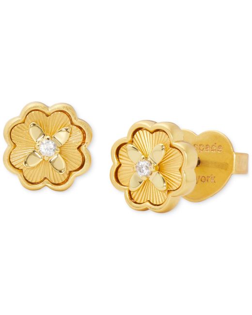 Kate Spade Metallic Gold-tone Heritage Bloom Mini Stud Earrings