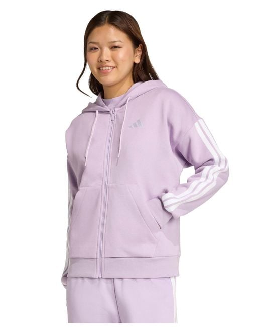 adidas Women's Purple Full-zip Fleece Hoodie
