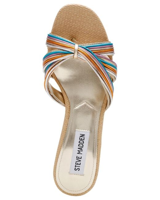 Steve Madden Metallic Cary Strappy Kitten-heel Mule Sandals