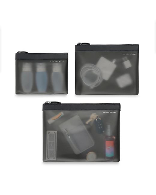 Briggs & Riley Black Travel Essentials Translucent Pouch Set