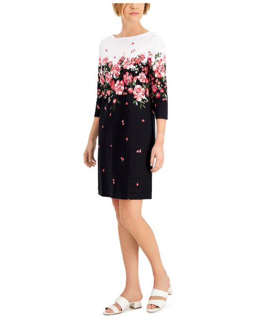 macy's black floral dress