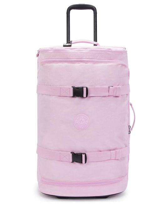 Kipling Pink Aviana Medium Rolling Carry-on luggage