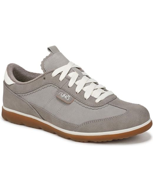 Ryka Women's White Effortless Lace Up Court Sneakers