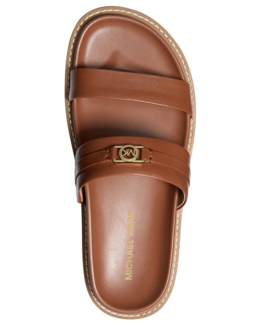 Michael Kors Brown Michael Mandy Flat Sandals