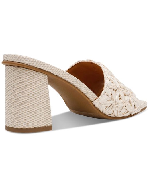 Dolce Vita White Honey Raffia Block-heel Dress Sandals
