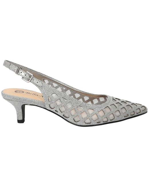 Bella Vita White Noel Slingback Pointed Toe Pumps