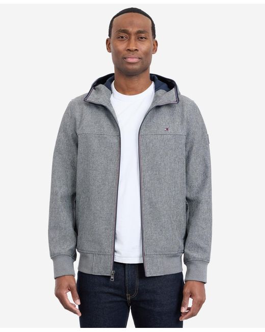 Tommy Hilfiger Gray Hooded Softshell Jacket for men