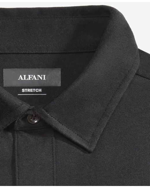 Alfani Black Alfatech Stretch Solid Polo Shirt for men
