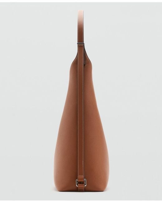 Mango Brown Buckle Shopper Bag