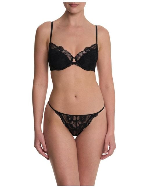 Natori Black Fleur Lightly Lined Underwired Bra
