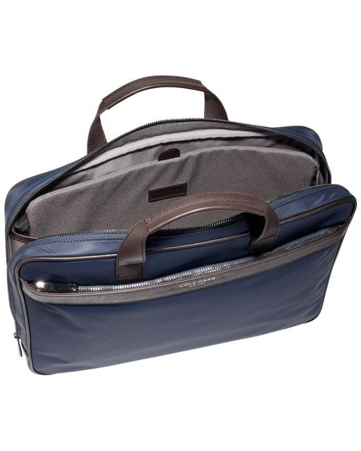 Cole Haan Blue Carson Slim Briefcase for men