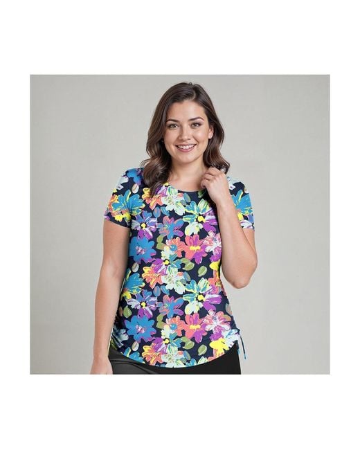 Calypsa Blue Plus Size Adele Swim Top