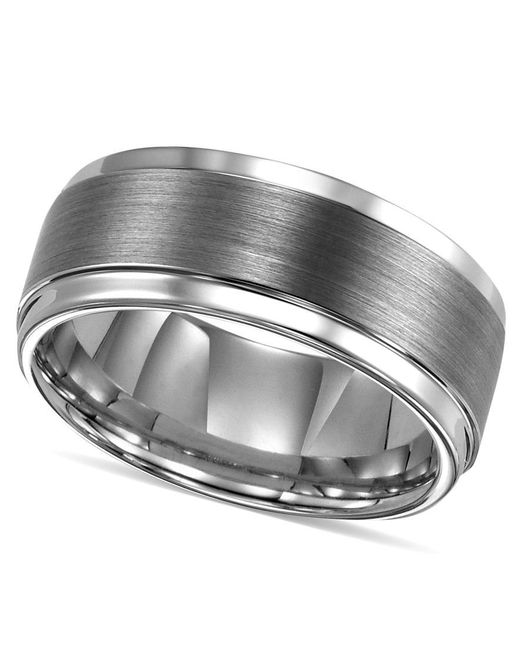 Triton Men's Ring, Tungsten Carbide Comfort Fit Wedding Band 9mm Band