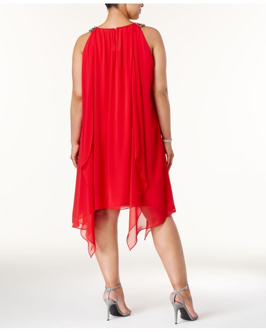 Xscape Plus Size Embellished Handkerchief-Hem Dress - Dresses ... Xscape Plus Size Embellished Handkerchief-Hem Dress - Dresses ...