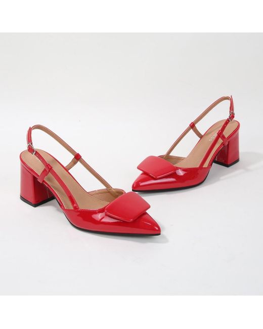 BERNESS Red Charlize Slingback Heels