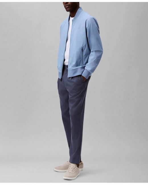 Calvin Klein Blue Logo-print Matte Bomber Jacket for men