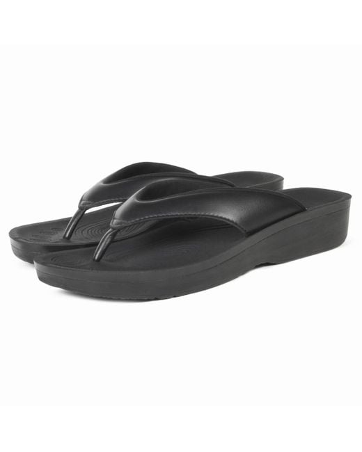 AEROTHOTIC Black Ravine Orthotic Thong Sandals