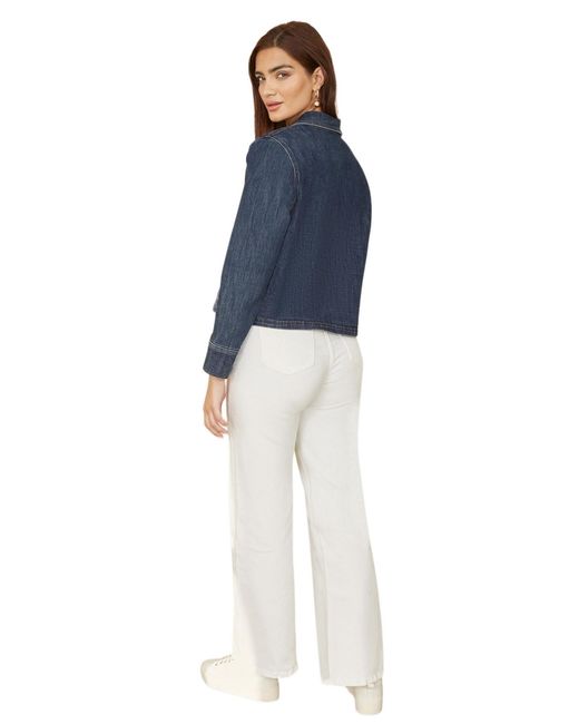 Yumi' Blue Denim Jacket With Patch Pockets
