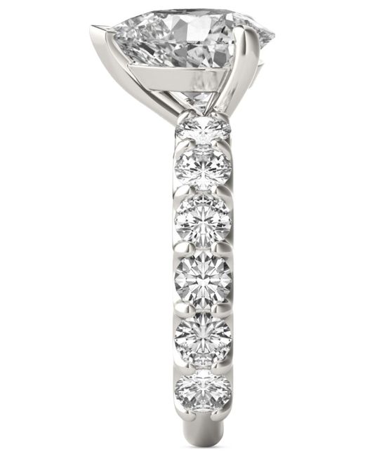 Charles & Colvard White Moissanite Solitaire & Trellis-set Side Stone Ring (3-1/2 Ct. T.w.