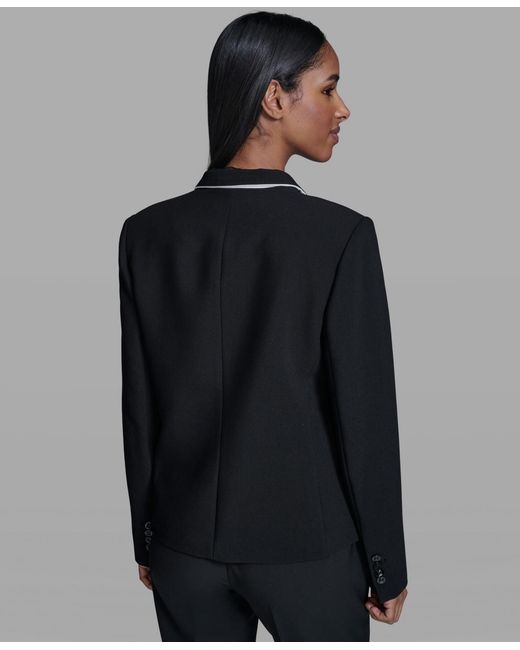 Karl Lagerfeld Black Karl Lagerfeld Reverse Lapel One Button Blazer