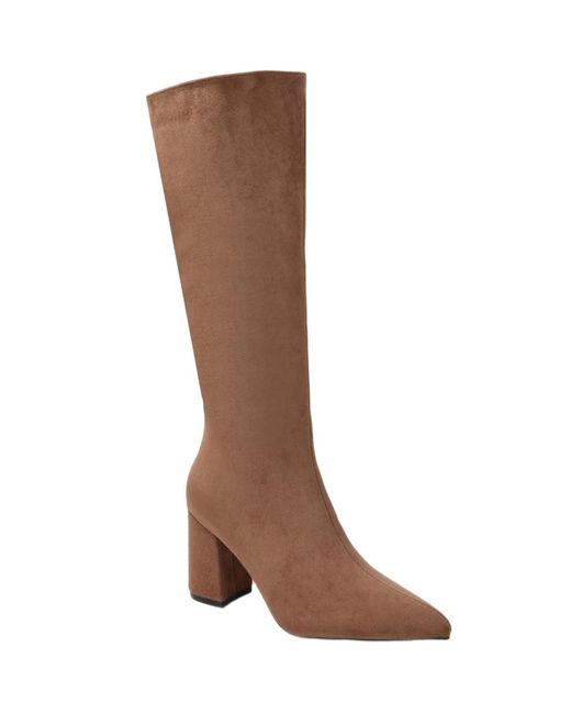 BERNESS Brown Adele Block Heel Knee High Boots