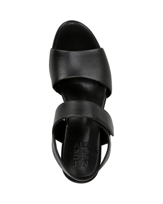 Naturalizer Black Imani Open Round Toe Wedge Sandals