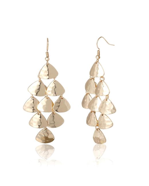 BCBGeneration Metallic Layered Triangle Drop Earrings
