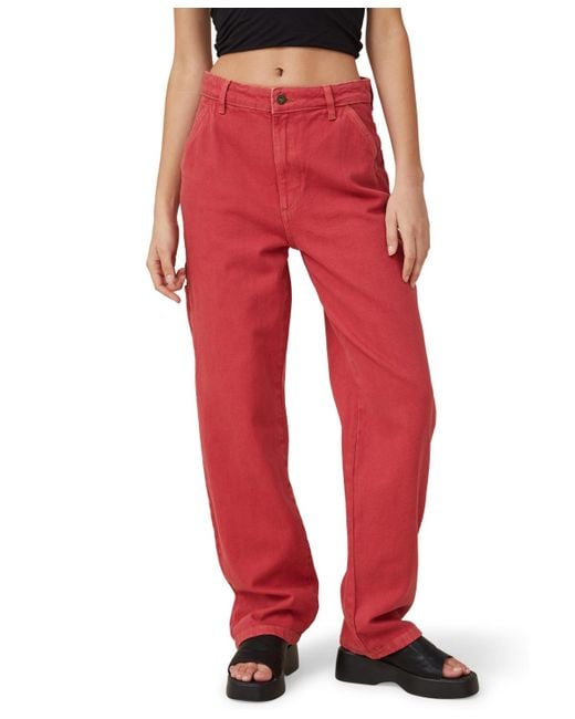 Cotton On Carpenter Jeans in Red Lyst