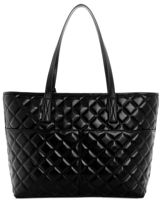Guess Black Tinsley Extra Large Quilted Tote Bag