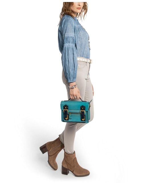 Old Trend Blue Aster Mini Satchel