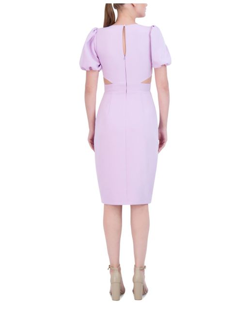 Laundry by Shelli Segal Puffedsleeve Sidecutout Dress in Purple Lyst