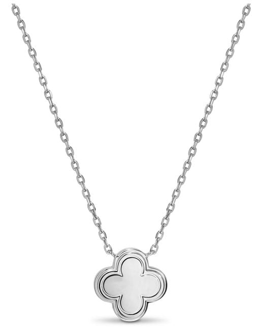 DEVATA Metallic Contour-lined Clover Necklace