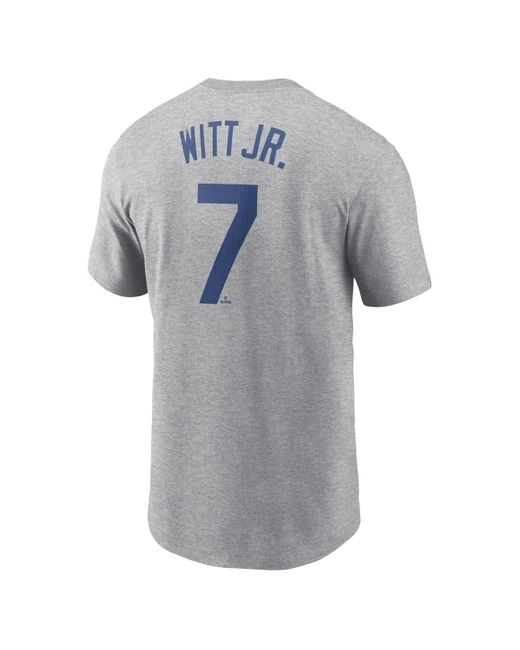 Nike Gray Bobby Witt Jr. Kansas City Royals Fuse Name Number T-shirt for men
