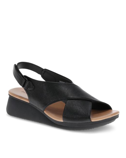 BareTraps Black Victoria Slingback Wedge Sandals