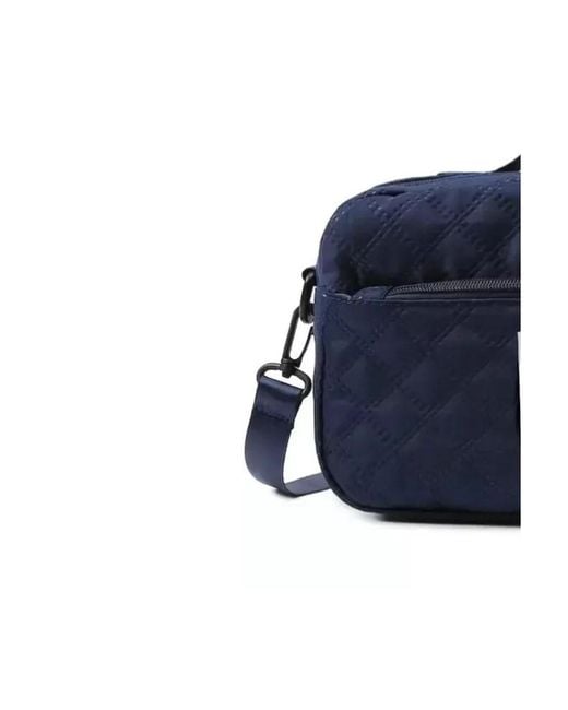Batfox Blue Three-dimensional Diamond Patterned Small Square Tote