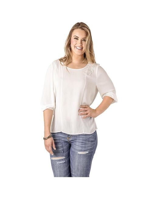 Standards & Practices White Plus Size Pull Over Boxy Top