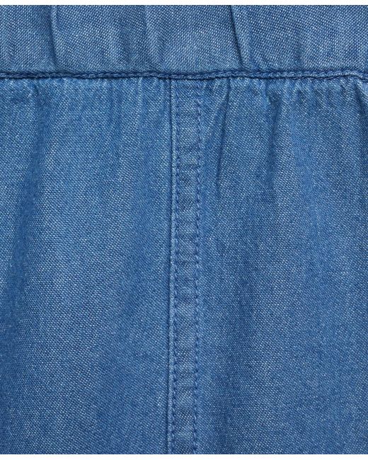 Mango Blue Denim Effect Cotton Shorts
