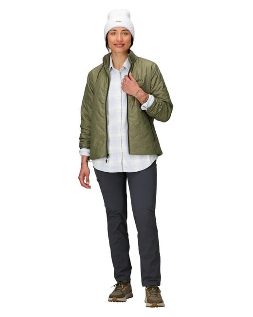 Marmot Green Monoquilt Elastic-bound Cuff Jacket