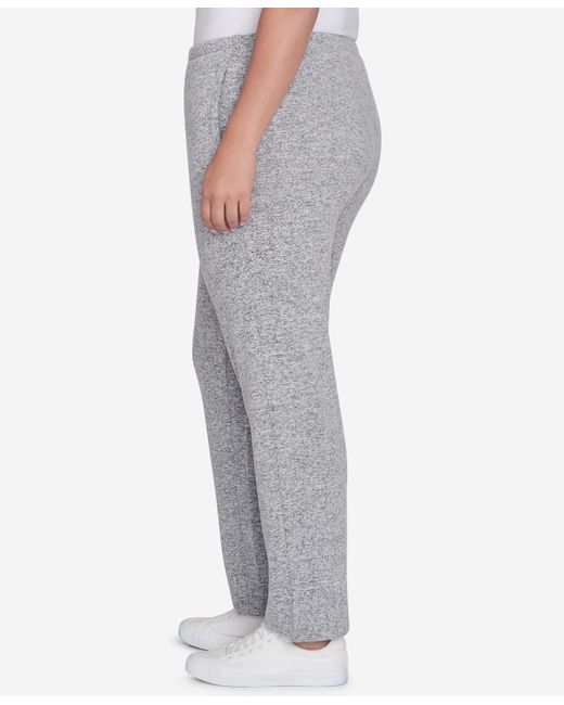 Ruby Rd Gray Plus Size Pull On Cozy Hatchi Pants