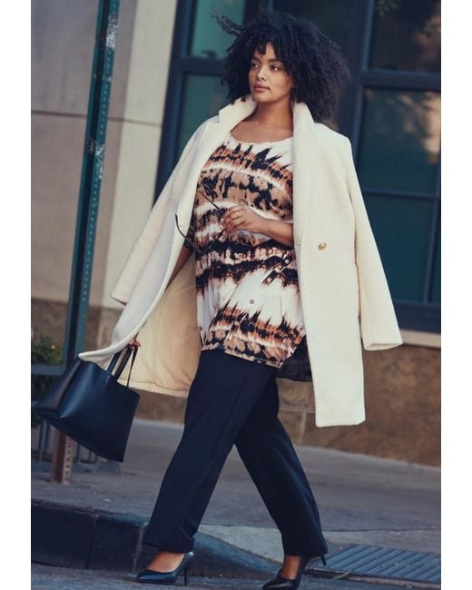 Avenue White Plus Size Leisure Button Tunic