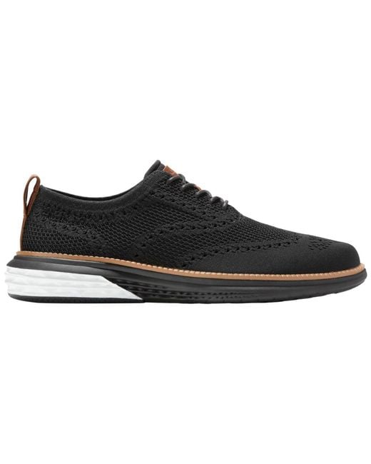 Cole Haan Black Grand Hurrion Stitchlite Wingtip Lace-up Oxford Shoes for men