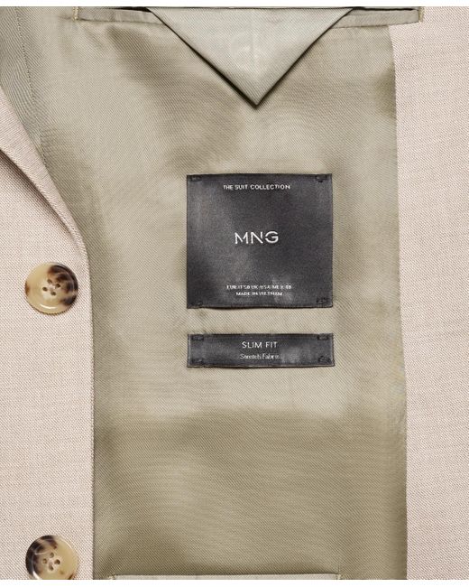 Mango Natural Stretch Fabric Slim-fit Suit Blazer for men