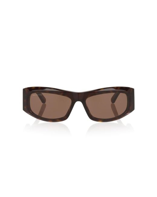 Balenciaga Brown Rectangle Sunglasses